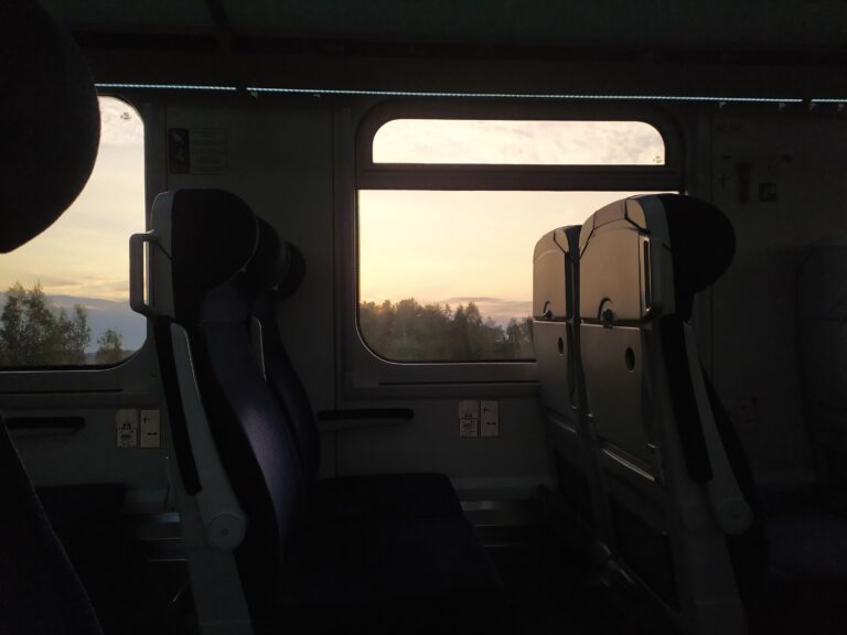 widok z okna pociągu